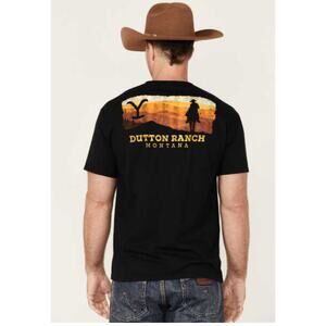 5/$25Mens yellowstone dutton ranch horseback rider black tshirt size medium